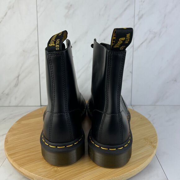 Dr. Doc Martens 1460 Pascal Verso Mens Size 9 Black Smooth Leather Combat Boots - Picture 2 of 8